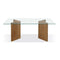 One Modern Coastal Glass Top Dining Table in White Oak
