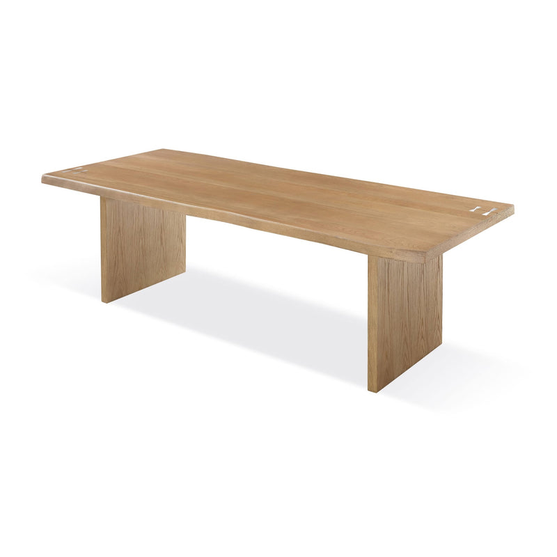 One Modern Coastal Live Edge Dining Table in White Oak