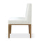 One Modern Coastal Upholstered Dining Side Chair in White Pearl and Bisque