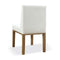One Modern Coastal Upholstered Dining Side Chair in White Pearl and Bisque