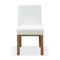One Modern Coastal Upholstered Dining Side Chair in White Pearl and Bisque