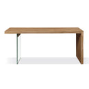 One Modern Coastal Writing Desk in White Oak and Glass
