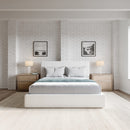 One Upholstered Footboard Storage Bed in Pearl