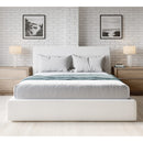 One Upholstered Footboard Storage Bed in Pearl