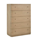 Penny Five Drawer White Ash Chest in Buff Cream