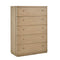 Penny Five Drawer White Ash Chest in Buff Cream