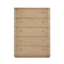Penny Five Drawer White Ash Chest in Buff Cream
