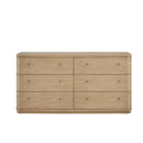 Penny Six Drawer White Ash Dresser in Buff Cream