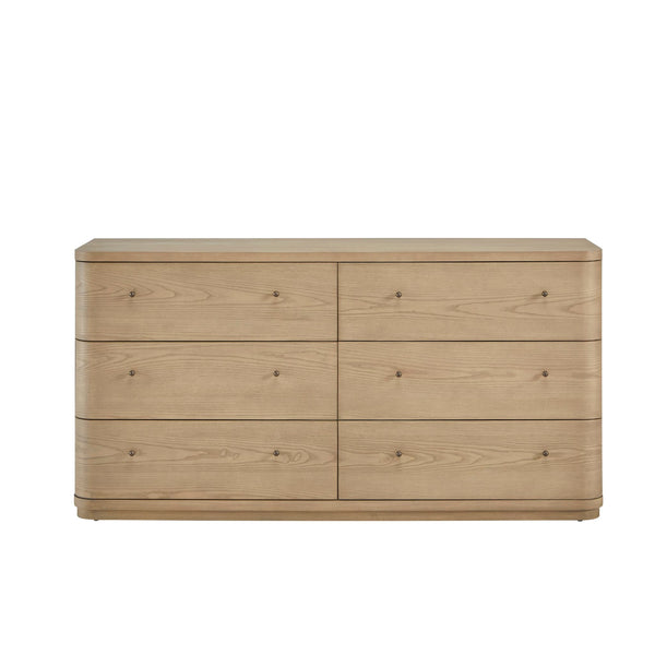 Penny Six Drawer White Ash Dresser in Buff Cream