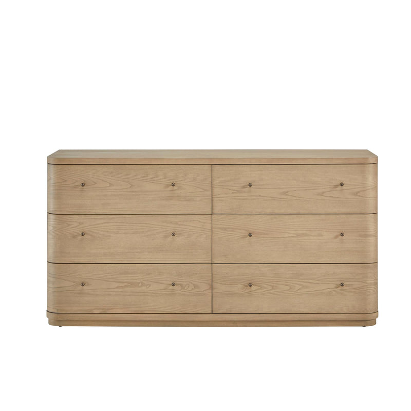 Penny Six Drawer White Ash Dresser in Buff Cream