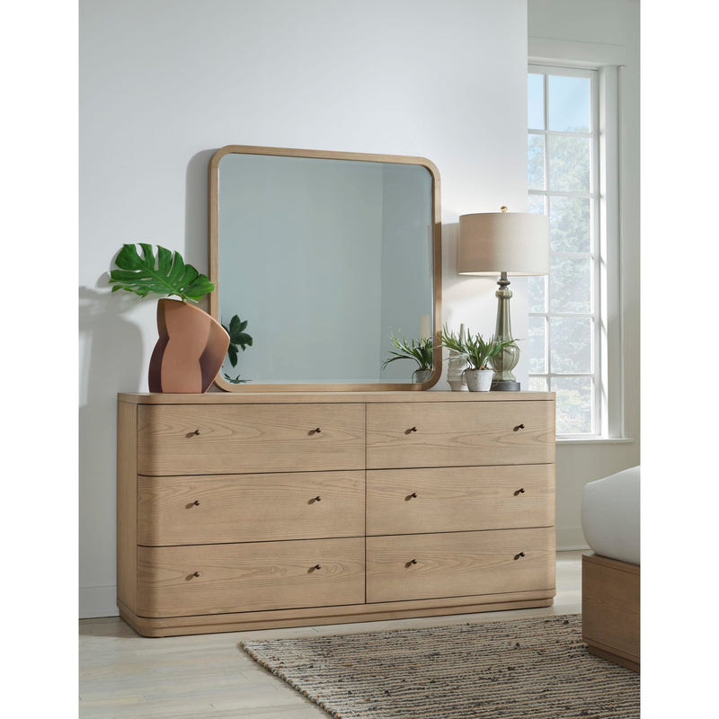 Modus Furniture Penny Six Drawer White Oak Dresser in Buff Cream