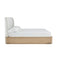Penny Upholstered Platform Bed in Buff Cream Ash and Oatmeal Linen
