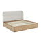 Penny Upholstered Platform Bed in Buff Cream Ash and Oatmeal Linen