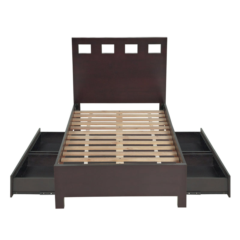 Riva Wood Storage Bed in Espresso