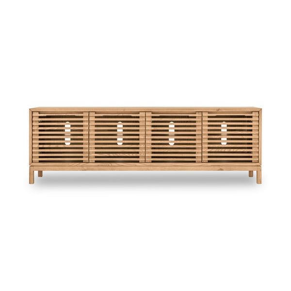 Tanner Four Door Solid Ash Media Console in Flaxen