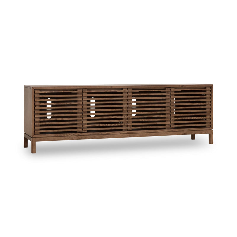 Tanner Four Door Solid Ash Media Console in Roux