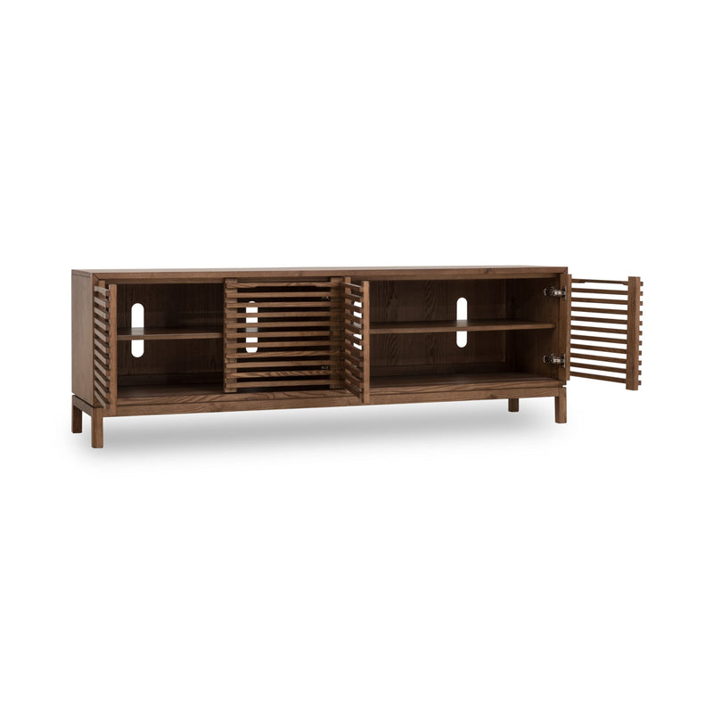 Tanner Four Door Solid Ash Media Console in Roux