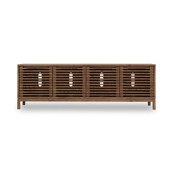 Tanner Four Door Solid Ash Media Console in Roux