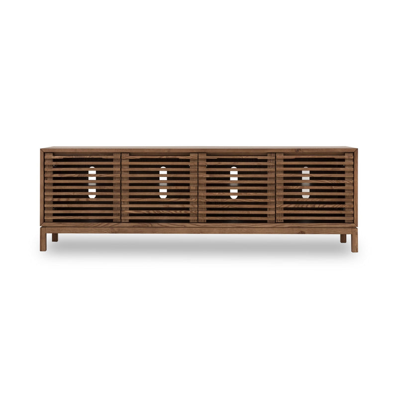 Tanner Four Door Solid Ash Media Console in Roux