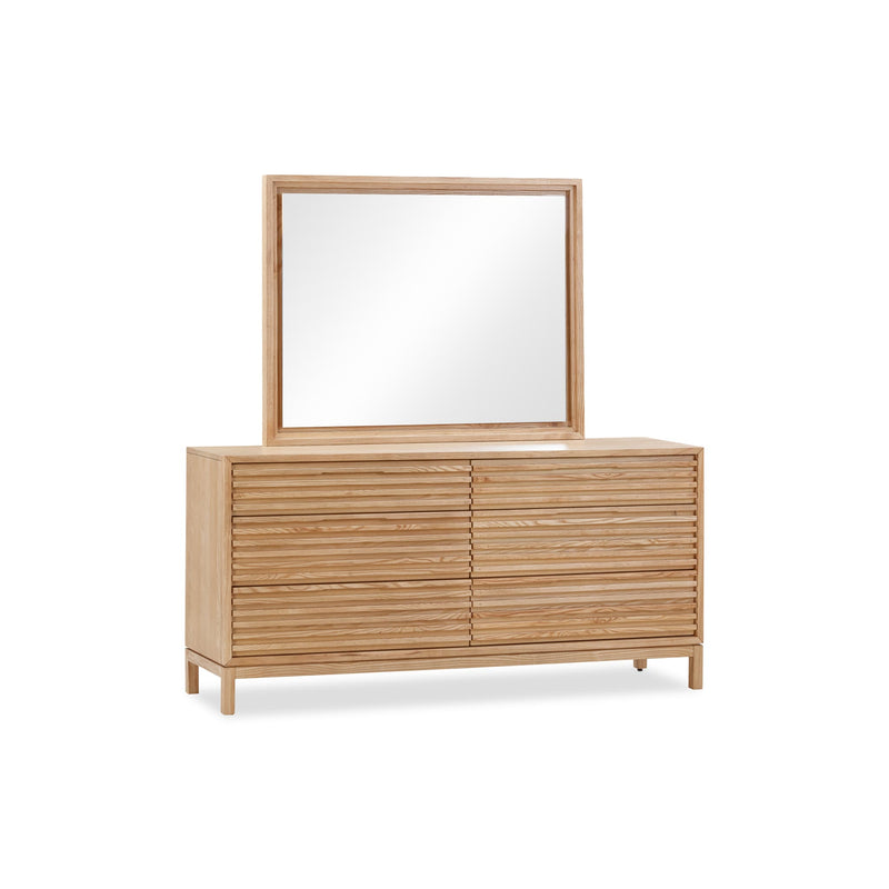 Tanner Six Drawer Ash Wood Dresser in Flaxen