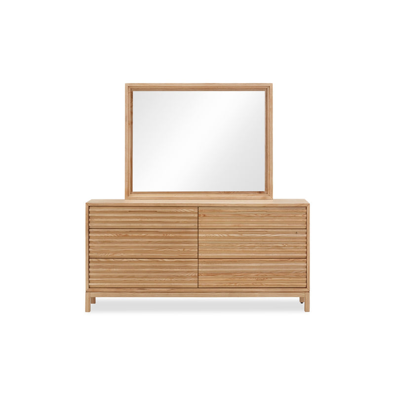 Tanner Six Drawer Ash Wood Dresser in Flaxen