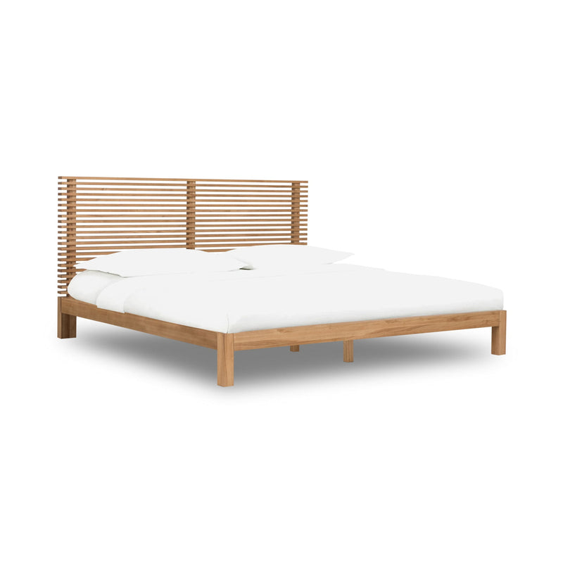 Tanner Solid Ash Platform Bed in Flaxen