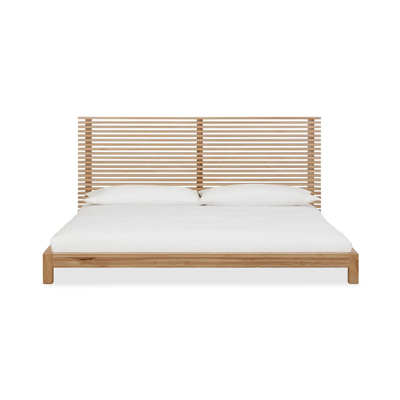 Tanner Solid Ash Platform Bed in Flaxen