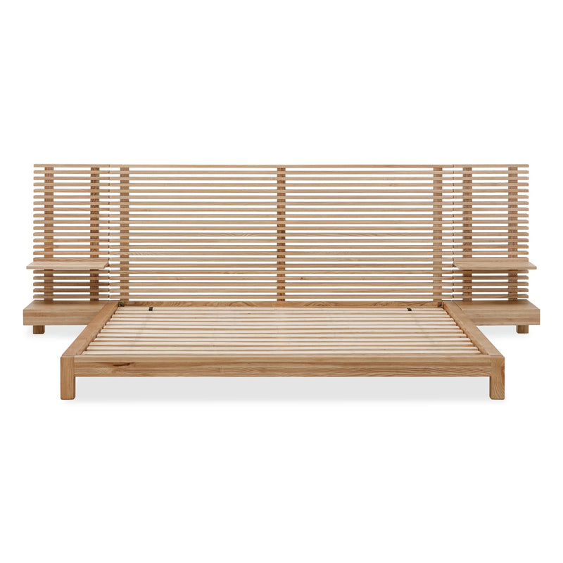 Tanner Solid Ash Wall Bed with Integrated Nightstands in Flaxen