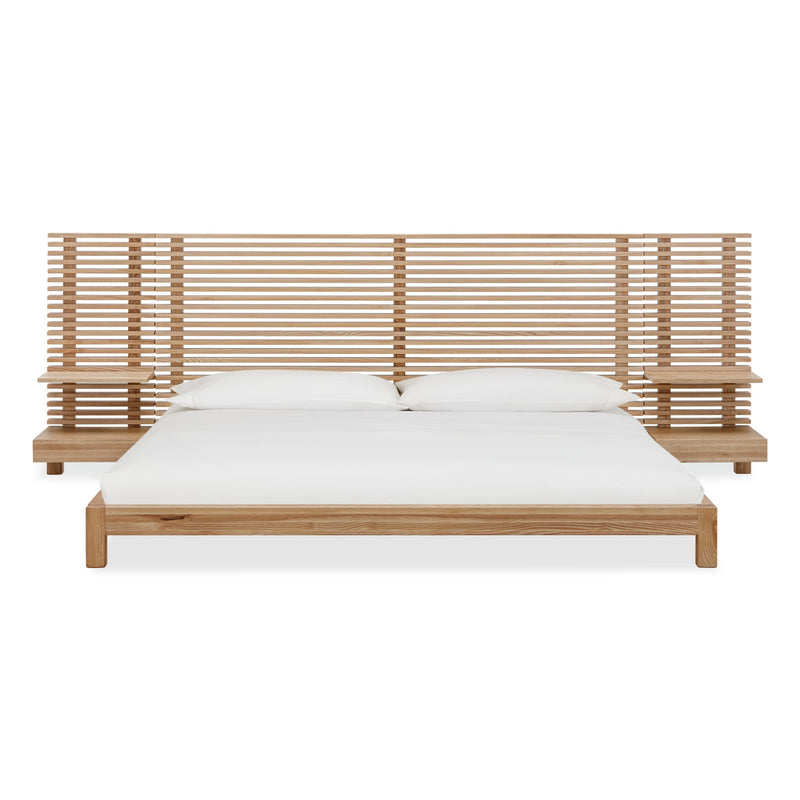 Tanner Solid Ash Wall Bed with Integrated Nightstands in Flaxen