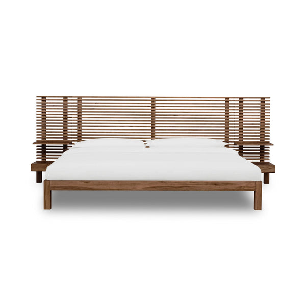 Tanner Solid Ash Wall Bed with Integrated Nightstands in Roux
