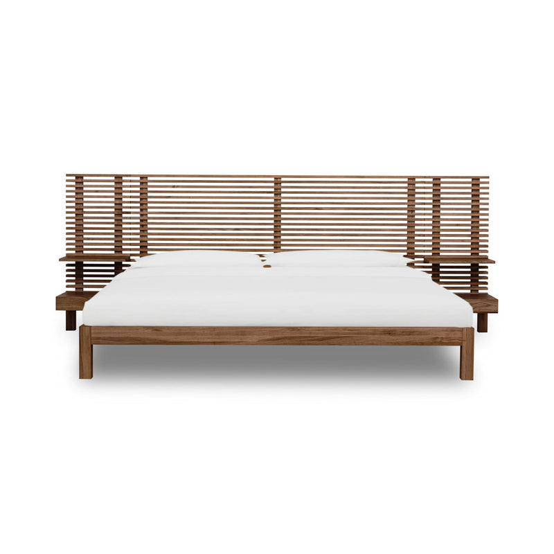 Tanner Solid Ash Wall Bed with Integrated Nightstands in Roux