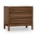 Tanner Three Drawer Ash Wood Nightstand in Roux