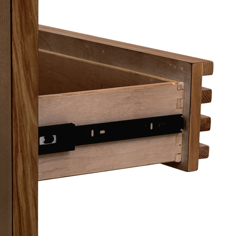 Tanner Three Drawer Ash Wood Nightstand in Roux
