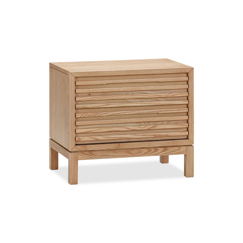 Tanner Two Drawer Ash Wood Nightstand in Flaxen