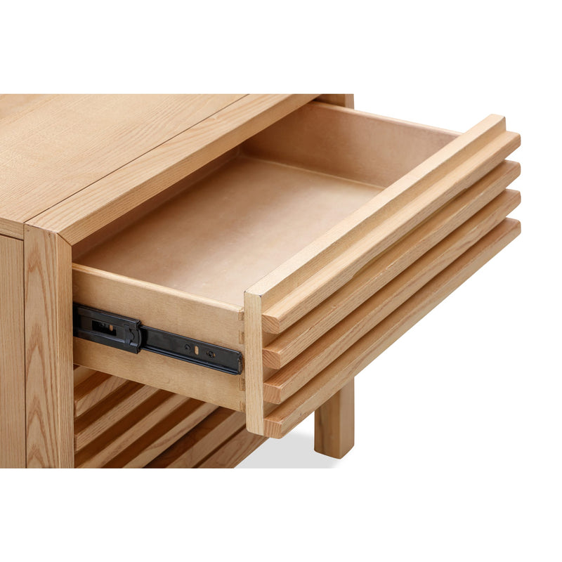 Tanner Two Drawer Ash Wood Nightstand in Flaxen