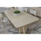 Zinnia Ash Wood Double Pedestal Dining Table in White Sand