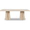 Zinnia Ash Wood Double Pedestal Dining Table in White Sand