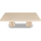 Zinnia Ash Wood Double Pedestal Dining Table in White Sand