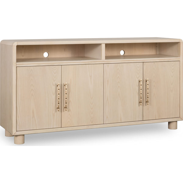 Zinnia Four Door Two Shelf Sideboard in White Sand – Hollywood Glam Furnitures