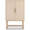 Zinnia Two Door Ash Wood Bar Cabinet in White Sand