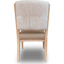 Zinnia Upholstered Dining Chair in White Sand, Buttermilk Leather and Dune Chenille