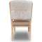 Zinnia Upholstered Dining Chair in White Sand, Buttermilk Leather and Dune Chenille