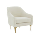 Serena Velvet Accent Chair with Brass Legs
