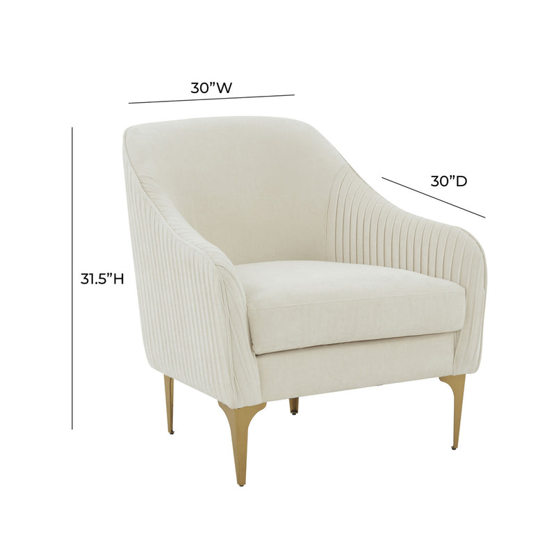 Serena Velvet Accent Chair with Brass Legs