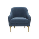Serena Velvet Accent Chair with Brass Legs