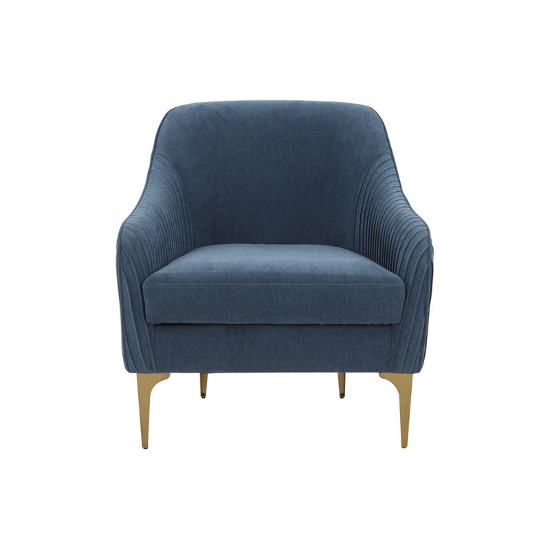 Serena Velvet Accent Chair with Brass Legs