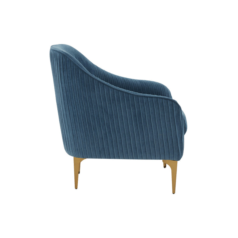 Serena Velvet Accent Chair with Brass Legs
