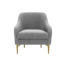 Serena Velvet Accent Chair with Brass Legs