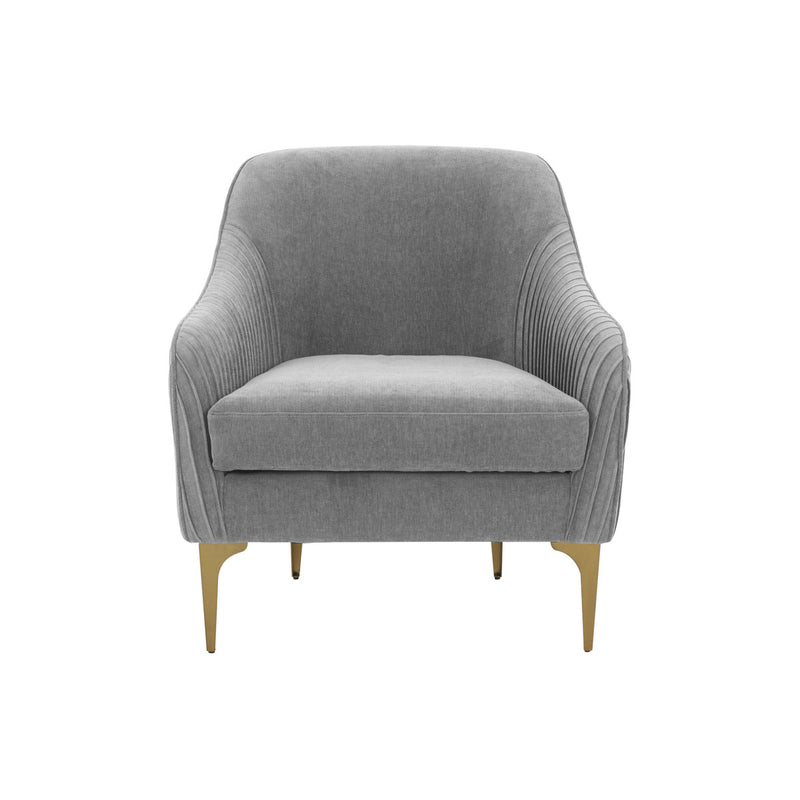 Serena Velvet Accent Chair with Brass Legs