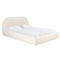 Bara Cream Textured Velvet Bed